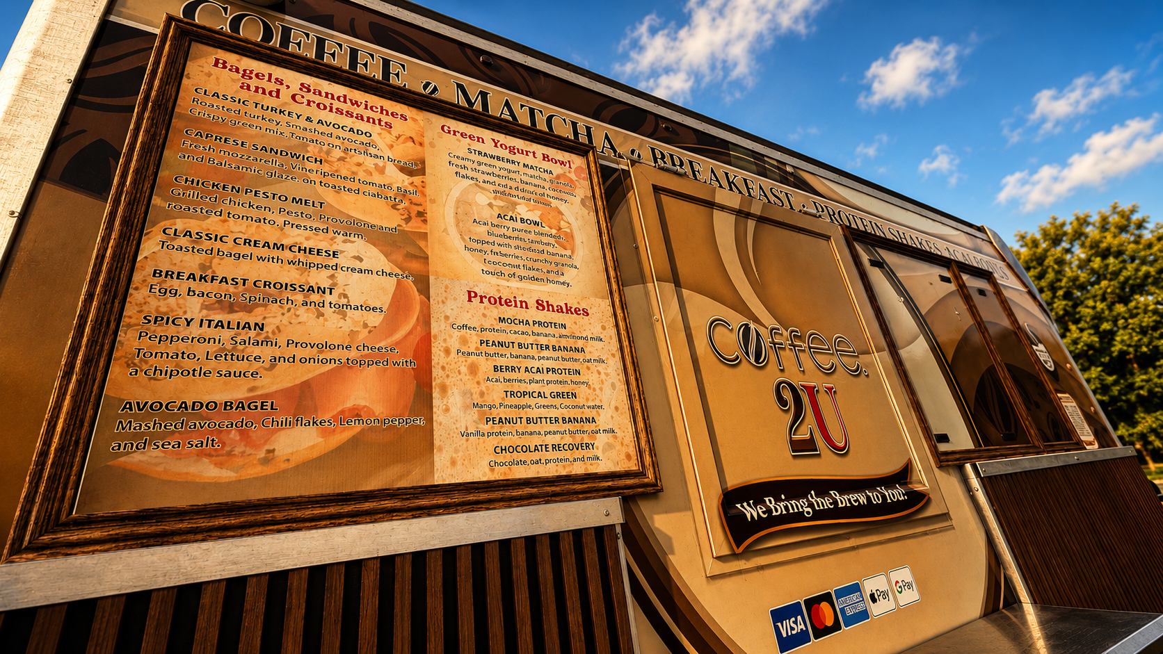 Coffee truck arriving at an office
